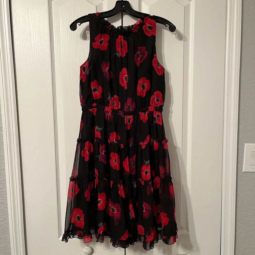 Kate Spade Red Poppy Floral Dress Size 4